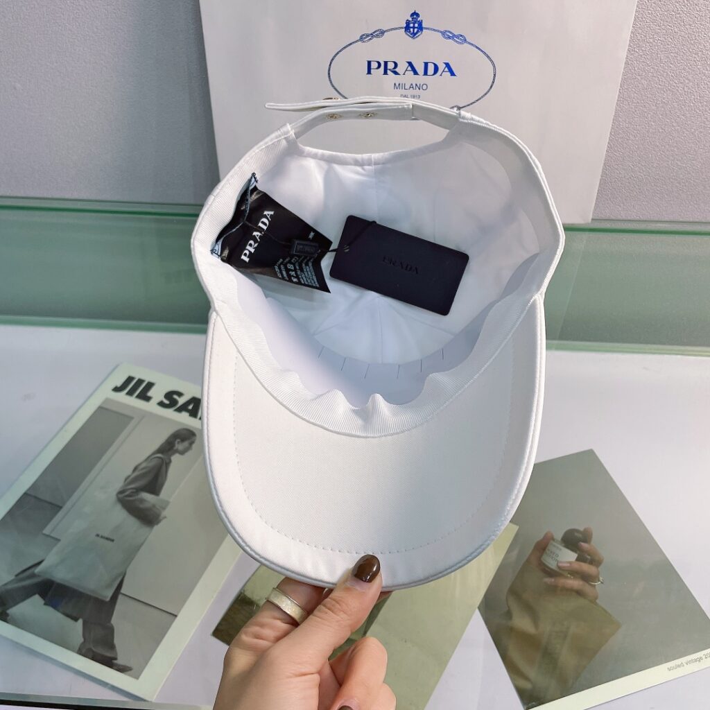 Prada Drill Baseball Cap White Prada Cap - Image 3