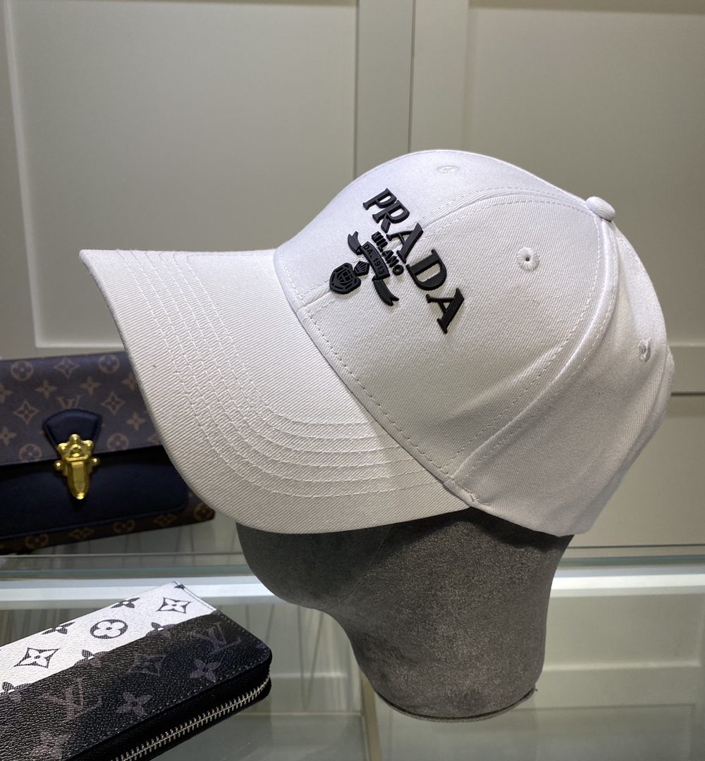 Prada Drill Baseball Cap White Prada Cap