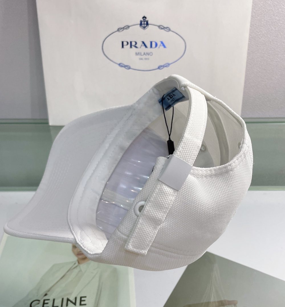 Prada Drill Baseball Cap White Prada Cap