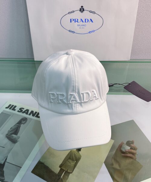 Prada Drill Baseball Cap White Prada Cap