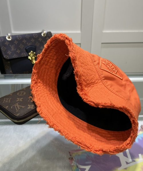 Prada Drill Bucket Hat Orange Prada Hat 1HC137_2FMB_F0049