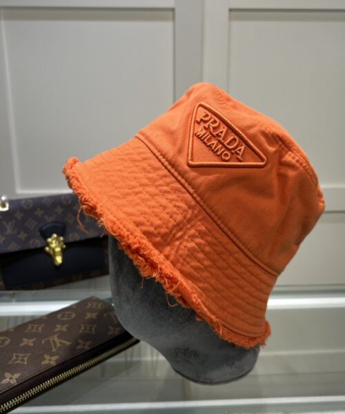 Prada Drill Bucket Hat Orange Prada Hat 1HC137_2FMB_F0049