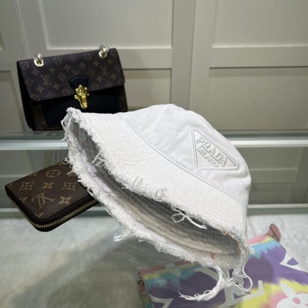 Prada Drill Bucket Hat White Prada Hat 1HC137_2FMB_F0009