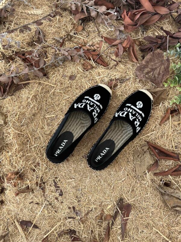 Prada Espadrillas In Velluto Black For Women 0.8in/20mm PRD P00618374