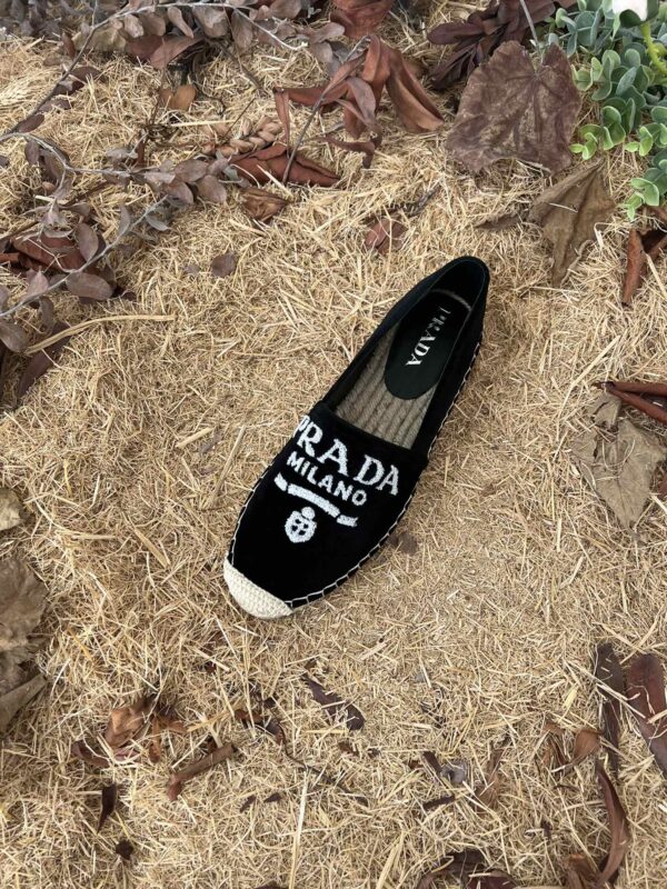 Prada Espadrillas In Velluto Black For Women 0.8in/20mm PRD P00618374