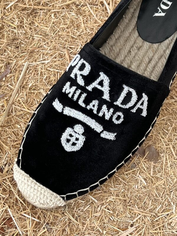 Prada Espadrillas In Velluto Black For Women 0.8in/20mm PRD P00618374