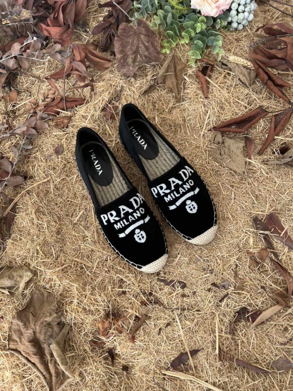 Prada Espadrillas In Velluto Black For Women 0.8in/20mm PRD P00618374