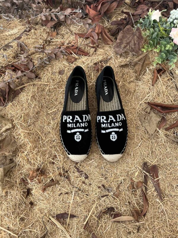 Prada Espadrillas In Velluto Black For Women 0.8in/20mm PRD P00618374