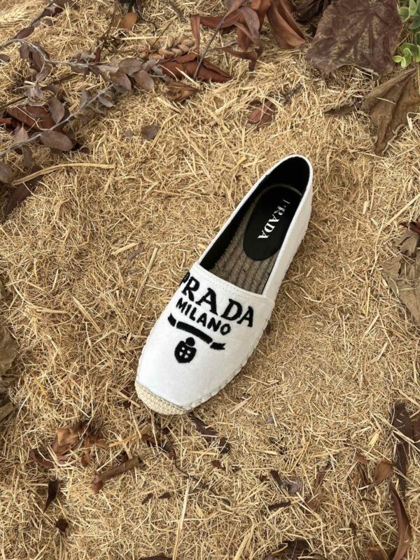 Prada Espadrillas In Velluto White For Women 0.8in/20mm PRD 