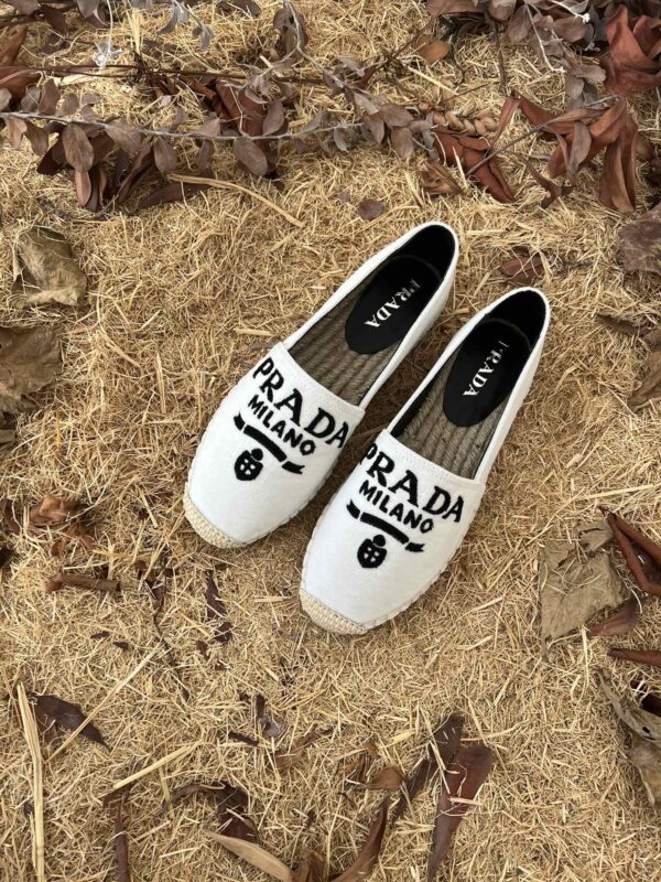 Prada Espadrillas In Velluto White For Women 0.8in/20mm PRD 