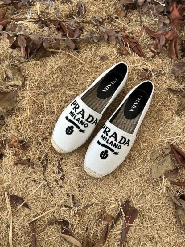 Prada Espadrillas In Velluto White For Women 0.8in/20mm PRD 