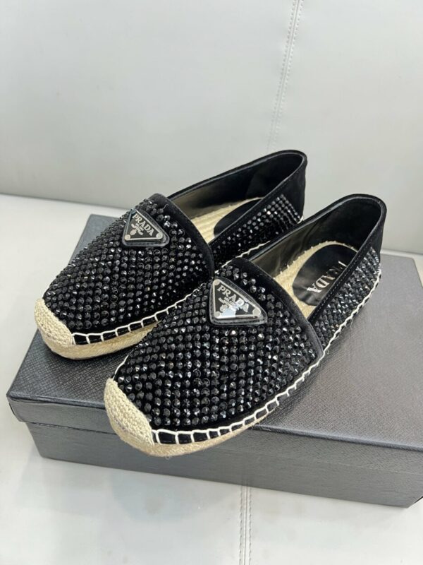 Prada Espadrillas With Crystals Black For Women 0.8in/20mm PRD