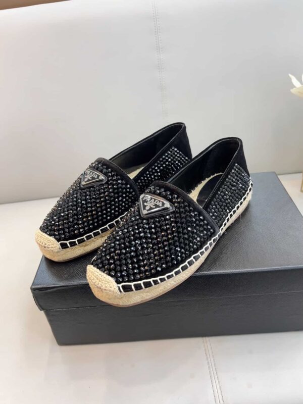 Prada Espadrillas With Crystals Black For Women 0.8in/20mm PRD