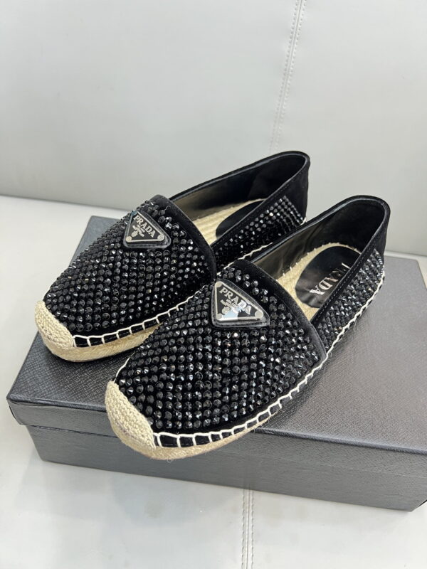 Prada Espadrillas With Crystals Black For Women 0.8in/20mm PRD