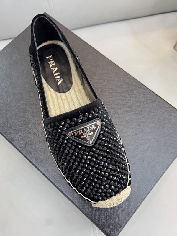 Prada Espadrillas With Crystals Black For Women 0.8in/20mm PRD