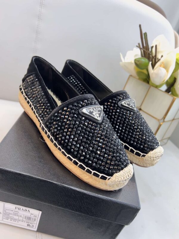 Prada Espadrillas With Crystals Black For Women 0.8in/20mm PRD