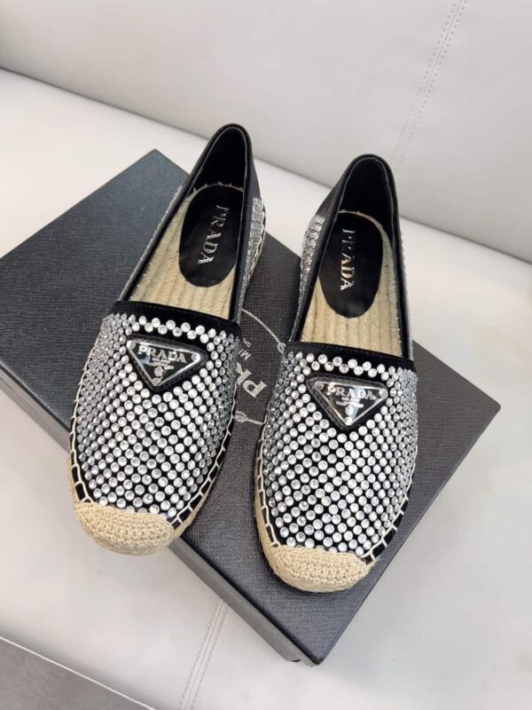 Prada Espadrillas With Crystals Silver For Women 0.8in/20mm PRD