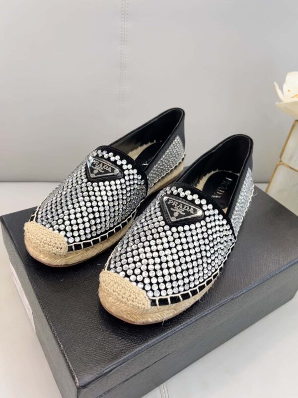 Prada Espadrillas With Crystals Silver For Women 0.8in/20mm PRD