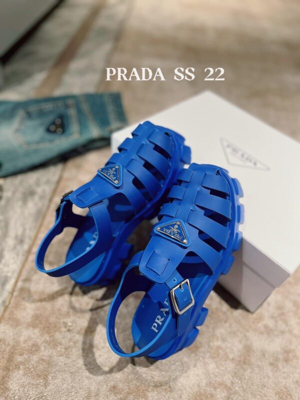 Prada Foam Rubber Sandals Blue For Women 2.2in/55mm PRD 1X853M_3LKK_F0013_F_055