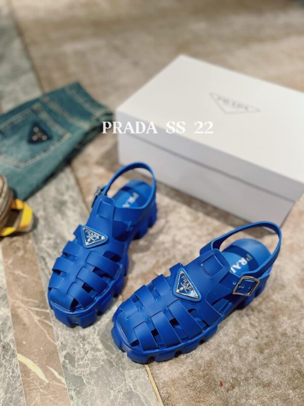 Prada Foam Rubber Sandals Blue For Women 2.2in/55mm PRD 1X853M_3LKK_F0013_F_055