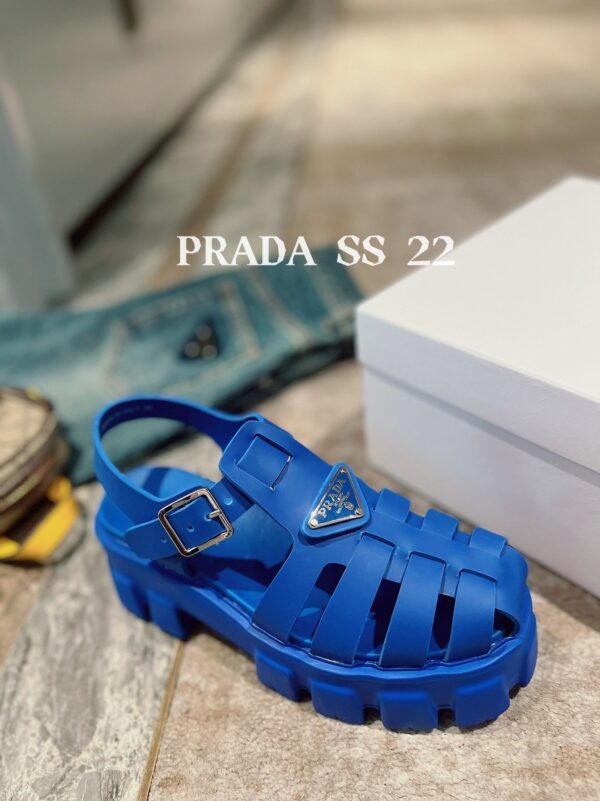 Prada Foam Rubber Sandals Blue For Women 2.2in/55mm PRD 1X853M_3LKK_F0013_F_055