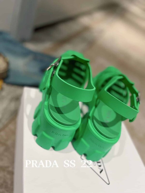 Prada Foam Rubber Sandals Green For Women 2.2in/55mm PRD