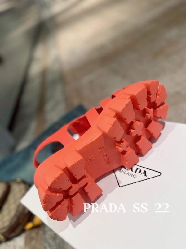 Prada Foam Rubber Sandals Orange For Women 2.2in/55mm PRD 