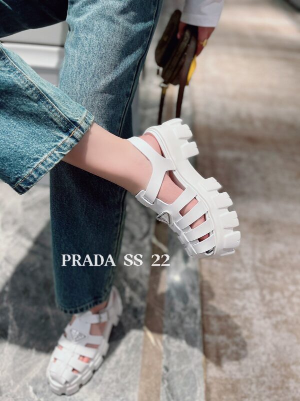 Prada Foam Rubber Sandals White For Women 2.2in/55mm PRD 1X853M_3LKK_F0009_F_055