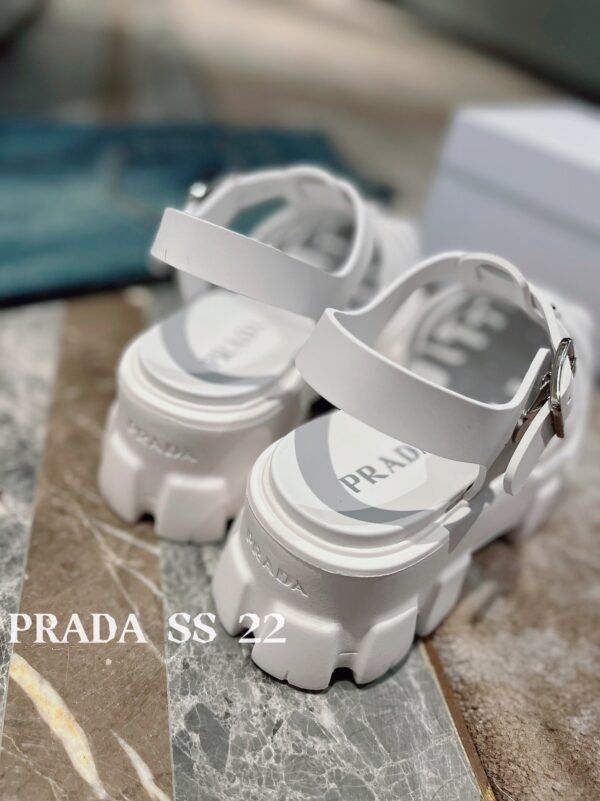 Prada Foam Rubber Sandals White For Women 2.2in/55mm PRD 1X853M_3LKK_F0009_F_055