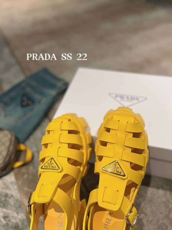 Prada Foam Rubber Sandals Yellow For Women 2.2in/55mm PRD 1X853M_3LKK_F0377_F_055