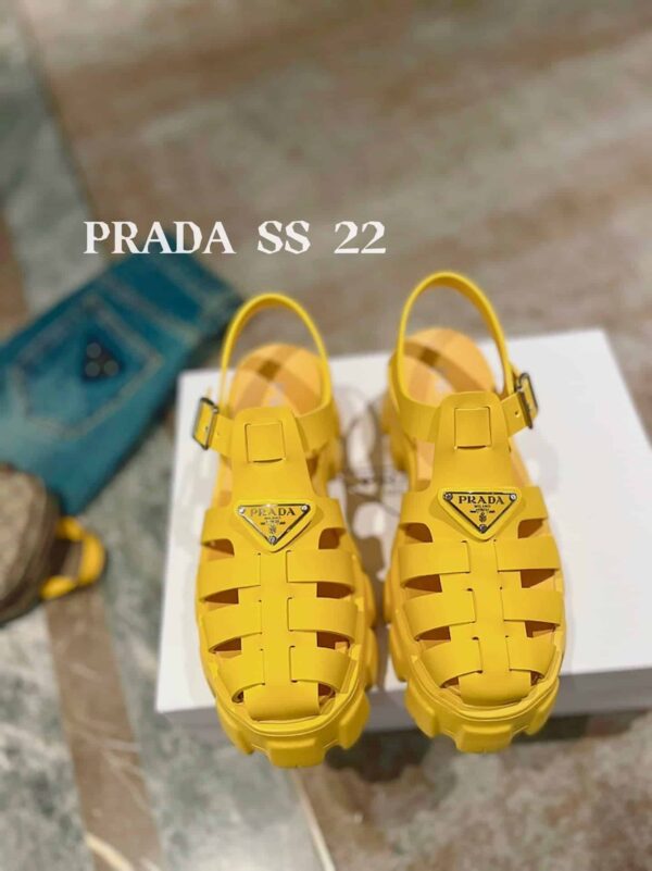Prada Foam Rubber Sandals Yellow For Women 2.2in/55mm PRD 1X853M_3LKK_F0377_F_055