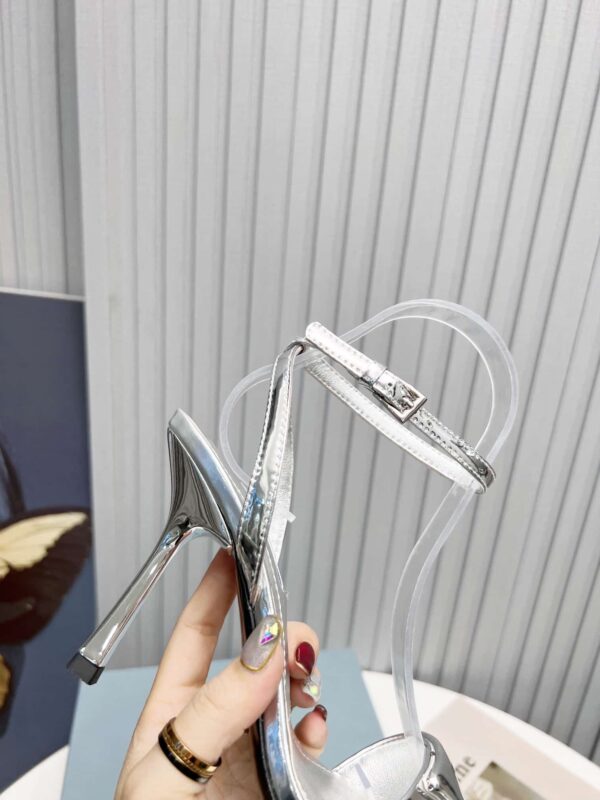 Prada High-Heeled Sandals Silver For Women 3.5/90mm PRD
