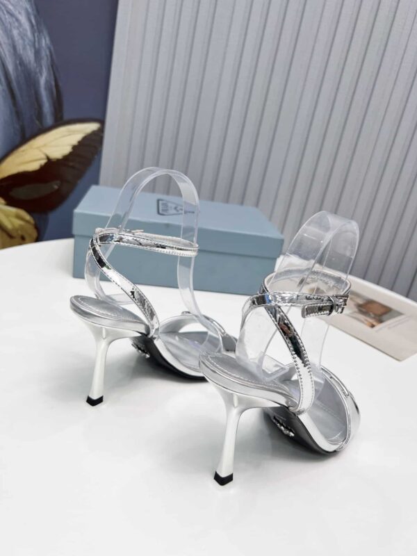 Prada High-Heeled Sandals Silver For Women 3.5/90mm PRD