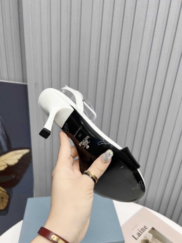 Prada High-Heeled Sandals White/Black For Women 3.5/90mm PRD