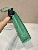 Prada Large Antique Nappa Tote Grey/Green For Women 15.3in/39cm 1BG460_UVL_F0480_V_OOO