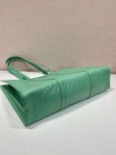 Prada Large Antique Nappa Tote Grey/Green For Women 15.3in/39cm 1BG460_UVL_F0480_V_OOO