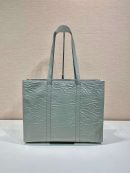 Prada Large Antique Nappa Tote Grey/Green For Women 15.3in/39cm 1BG460_UVL_F0480_V_OOO