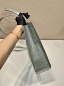 Prada Large Antique Nappa Tote Grey/Green For Women 15.3in/39cm 1BG460_UVL_F0480_V_OOO
