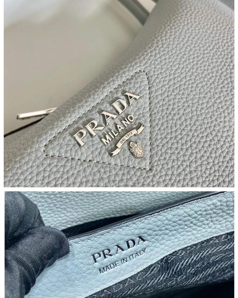 Prada Large Handbag Grey For Women, Women's Bags 9in/23cm