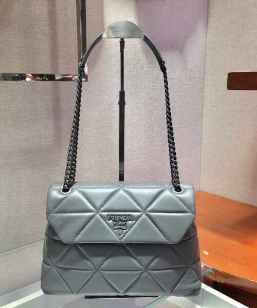 Prada Large Nappa Spectrum Bag Grey For Women, Women's Bags 10.6in/27cm 1BD231_WDF0_F0LU5_V_OOO