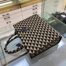 Prada Large Symbole Jacquard Fabric Handbag Black/Beige For Women, Women's Bags 15.3in/39cm 1BA356_2FKL_F0Y30_V_OOO