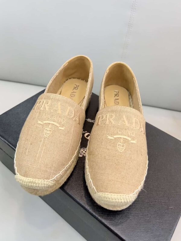 Prada Linen Espadrilles Beige For Women 0.8in/20mm PRD 1S841M_376_F0065_F_020