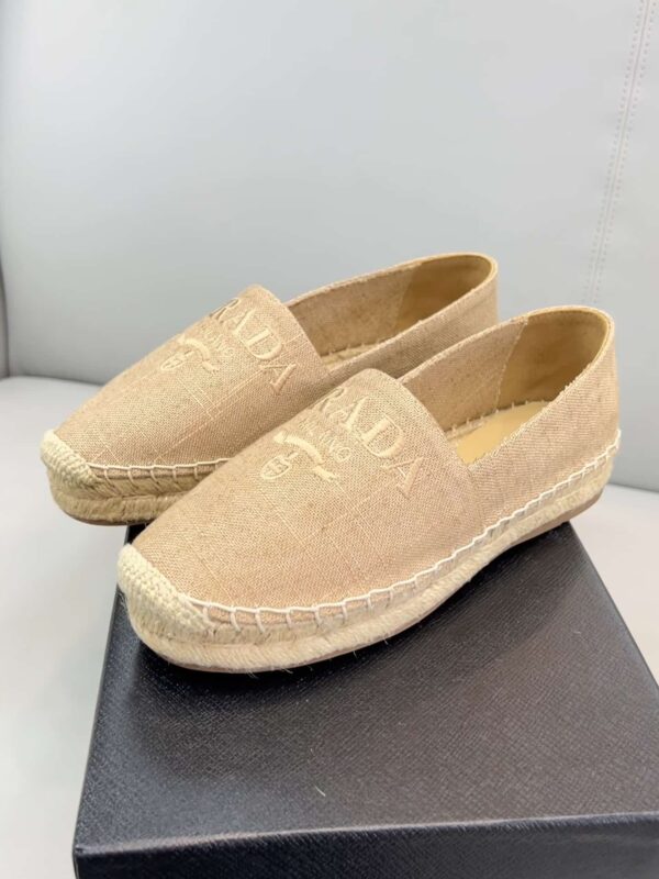 Prada Linen Espadrilles Beige For Women 0.8in/20mm PRD 1S841M_376_F0065_F_020