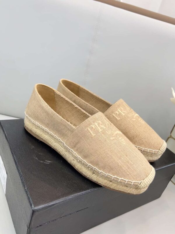 Prada Linen Espadrilles Beige For Women 0.8in/20mm PRD 1S841M_376_F0065_F_020
