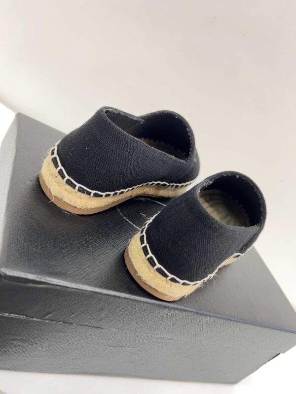 Prada Linen Espadrilles Black For Women 0.8in/20mm PRD 