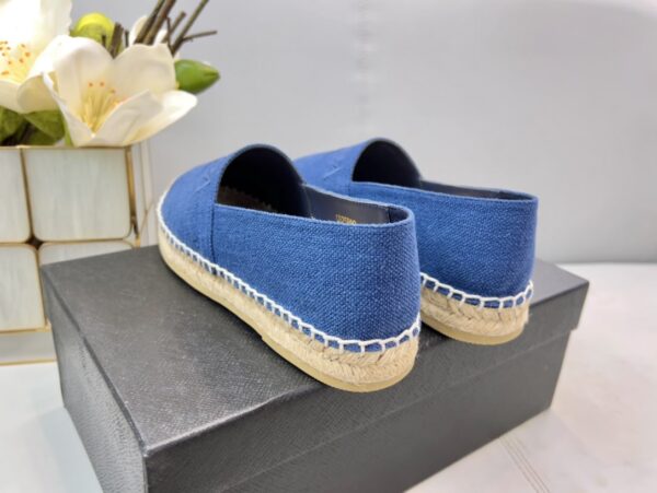 Prada Linen Espadrilles Blue For Women 0.8in/20mm PRD 1S841M_376_F0013_F_020