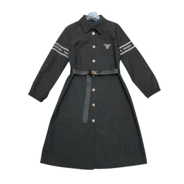 Prada Long Empty Dress Black For Women