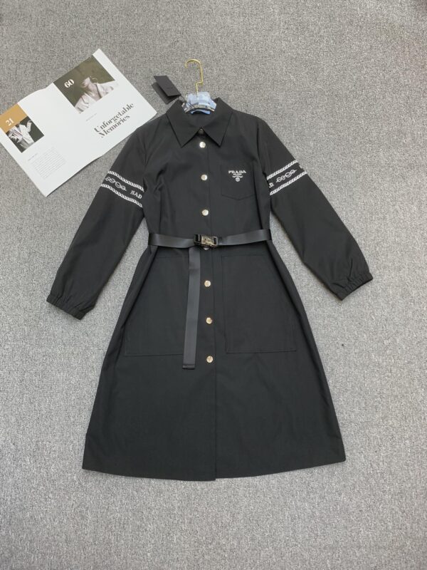Prada Long Empty Dress Black For Women