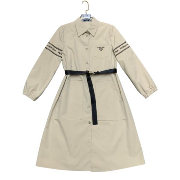 Prada Long Empty Dress Cream For Women