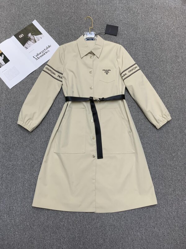 Prada Long Empty Dress Cream For Women